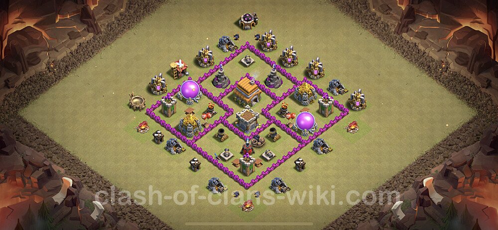 Die Clan War Base RH6 + Link, Anti Air, Hybrid - COC Rathaus Level 6 Kriegsbase (CK / CW), #10