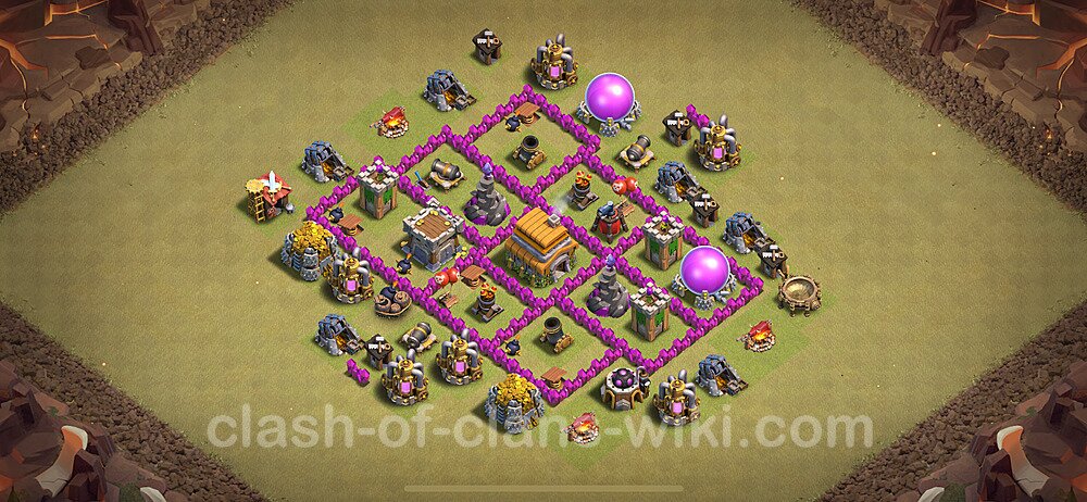 Die Anti 3 Sterne Clan War Base RH6 + Link 2024 - COC Rathaus Level 6 Kriegsbase (CK / CW), #1212