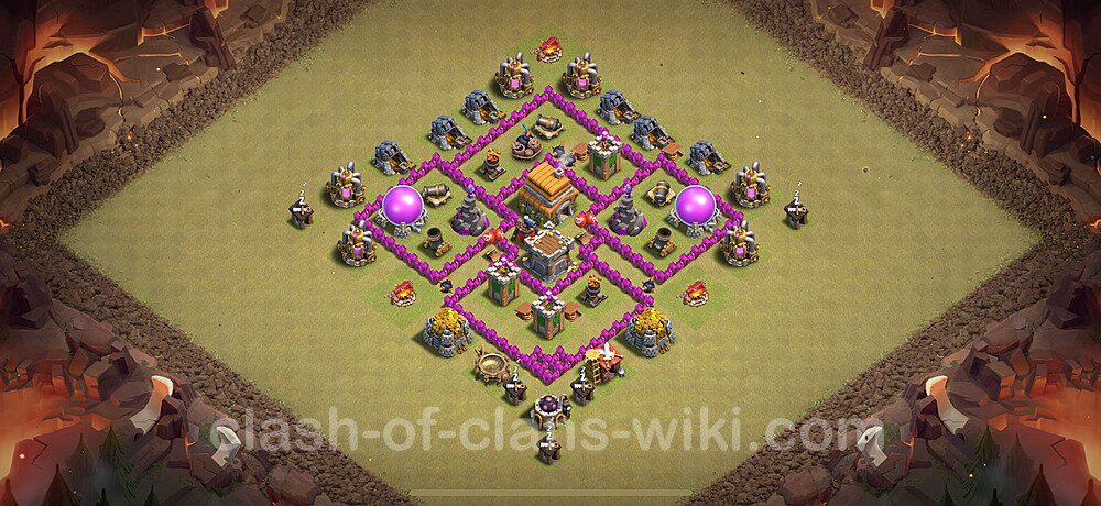 Die Anti 2 Sterne Clan War Base RH6 + Link, Anti Alles 2025 - COC Rathaus Level 6 Kriegsbase (CK / CW), #1557