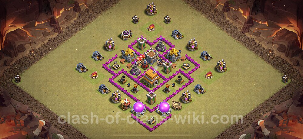 Die Anti 3 Sterne Clan War Base RH6 + Link, Anti Alles 2025 - COC Rathaus Level 6 Kriegsbase (CK / CW), #1559