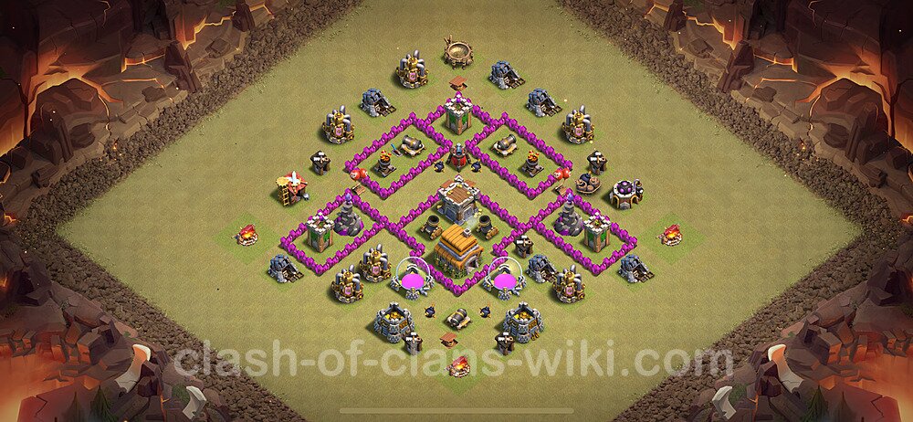Die Clan War Base RH6 + Link 2024 - COC Rathaus Level 6 Kriegsbase (CK / CW), #1621