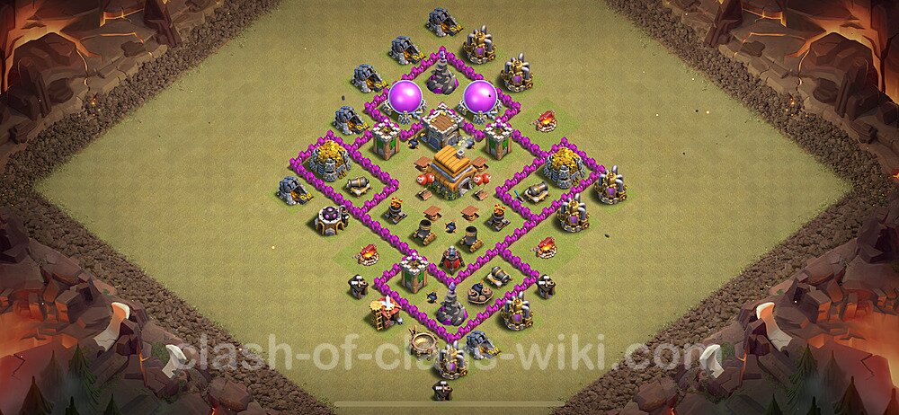 Die Clan War Base RH6 + Link, Anti Alles, Hybrid 2024 - COC Rathaus Level 6 Kriegsbase (CK / CW), #1682