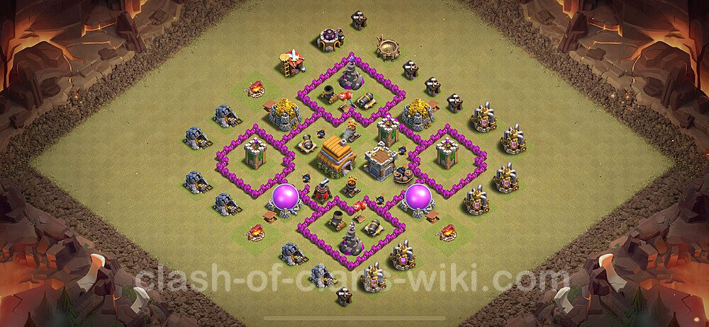 Die Clan War Base RH6 + Link, Anti Alles 2024 - COC Rathaus Level 6 Kriegsbase (CK / CW), #1760