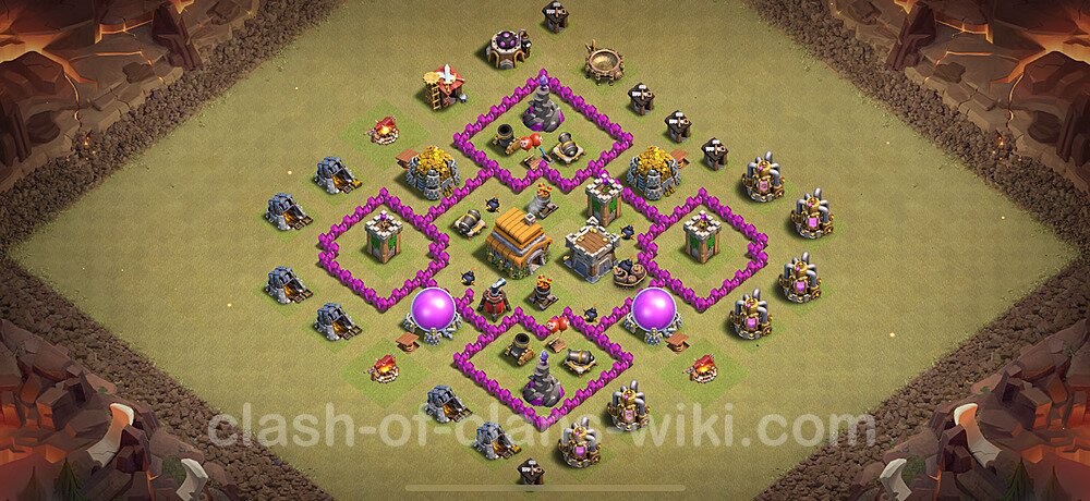 TH6 War Base Plan with Link, Anti Everything, Copy Town Hall 6 CWL Design 2025, #1760