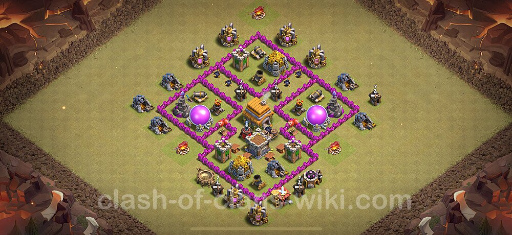 TH6 Anti 3 Stars War Base Plan with Link, Anti Everything, Copy Town Hall 6 CWL Design 2024, #1778