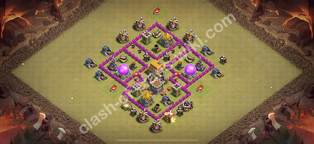 TH6 Anti 3 Stars War Base Plan with Link, Anti Everything, Copy Town Hall 6 CWL Design 2026, #1778