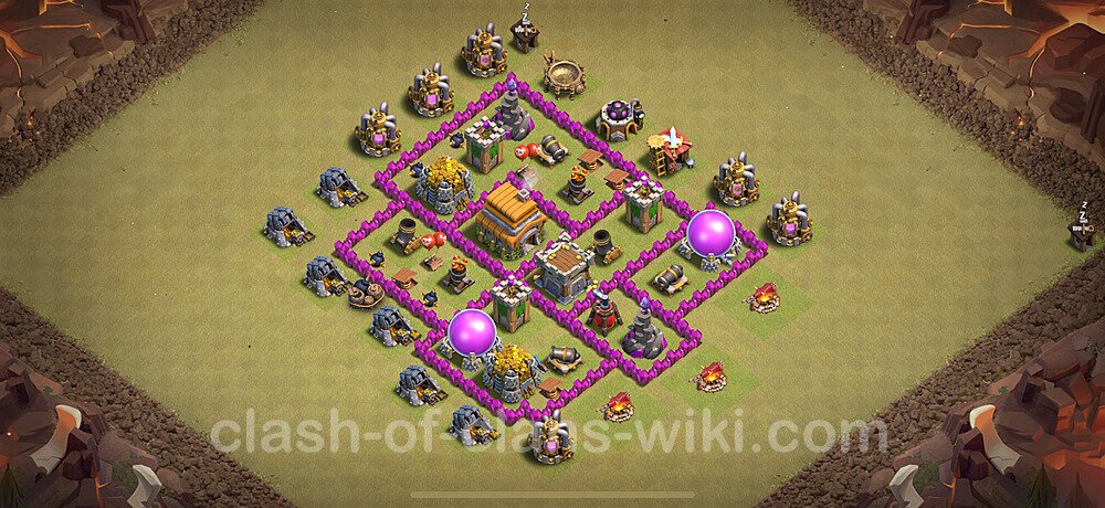 TH6 Max Levels War Base Plan with Link, Anti Everything, Copy Town Hall 6 CWL Design 2024, #1781