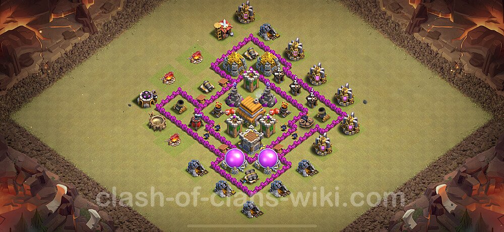 TH6 Anti 3 Stars War Base Plan with Link, Anti Everything, Copy Town Hall 6 CWL Design 2024, #1783