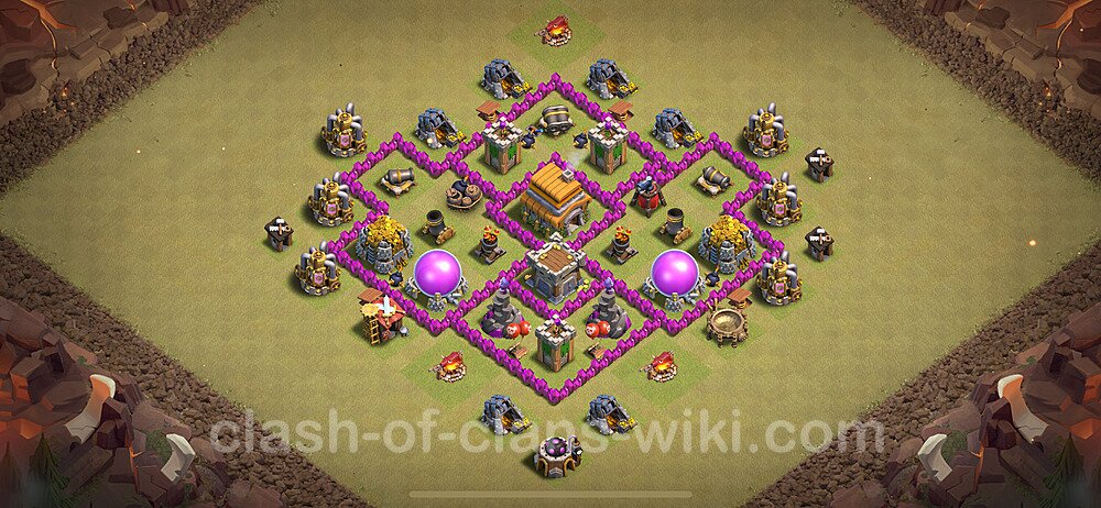 Die Anti 3 Sterne Clan War Base RH6 + Link, Anti Alles 2024 - COC Rathaus Level 6 Kriegsbase (CK / CW), #1807