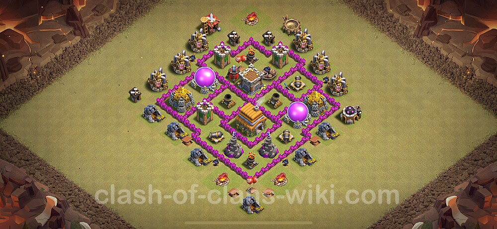 Die Anti 2 Sterne Clan War Base RH6 + Link, Anti Alles 2024 - COC Rathaus Level 6 Kriegsbase (CK / CW), #1810