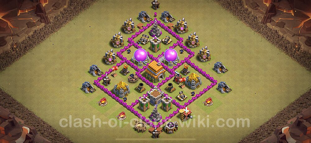 TH6 Max Levels War Base Plan with Link, Anti Everything, Copy Town Hall 6 CWL Design 2024, #1833