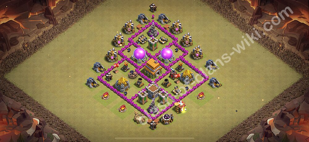 TH6 Max Levels War Base Plan with Link, Anti Everything, Copy Town Hall 6 CWL Design 2026, #1833
