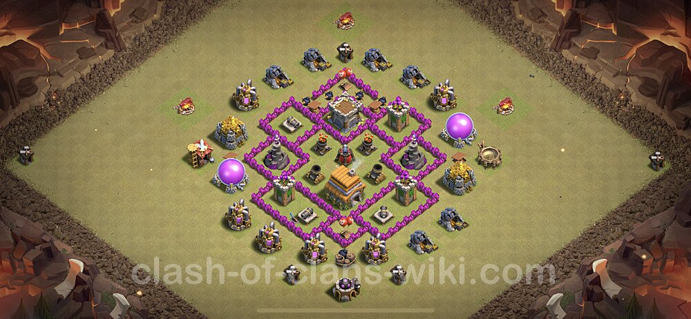 Die Maximal Clan War Base RH6 + Link, Anti Air - COC Rathaus Level 6 Kriegsbase (CK / CW), #2
