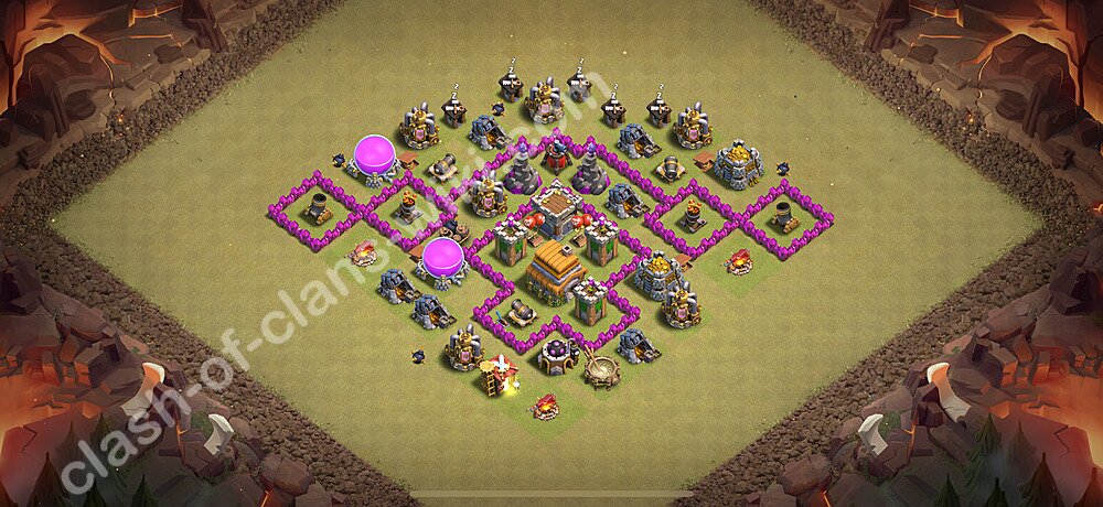 TH6 Max Levels War Base Plan with Link, Anti Everything, Copy Town Hall 6 CWL Design 2026, #2166