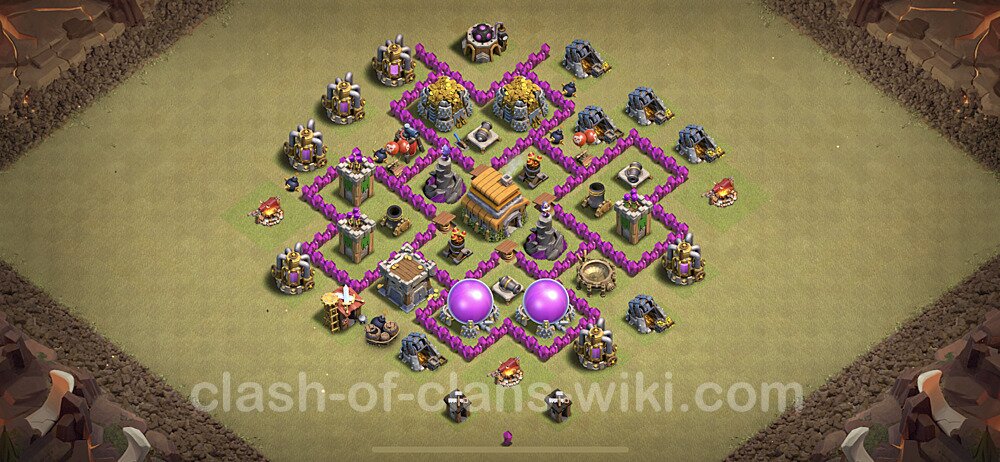 Die Clan War Base RH6 + Link, Anti 3 Sterne, Hybrid - COC Rathaus Level 6 Kriegsbase (CK / CW), #23