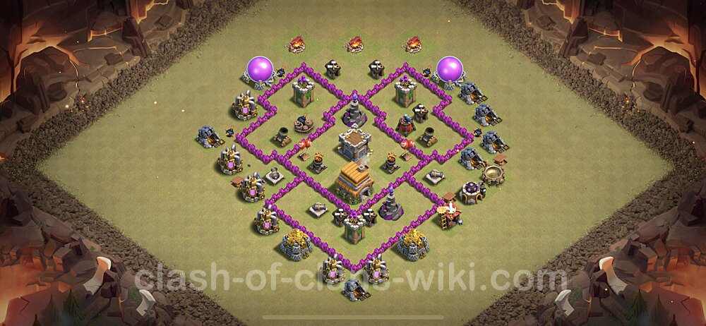 TH6 Max Levels War Base Plan with Link, Anti Everything, Copy Town Hall 6 CWL Design, #35