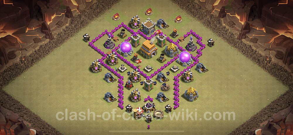 TH6 Max Levels War Base Plan with Link, Anti Everything, Copy Town Hall 6 CWL Design, #36