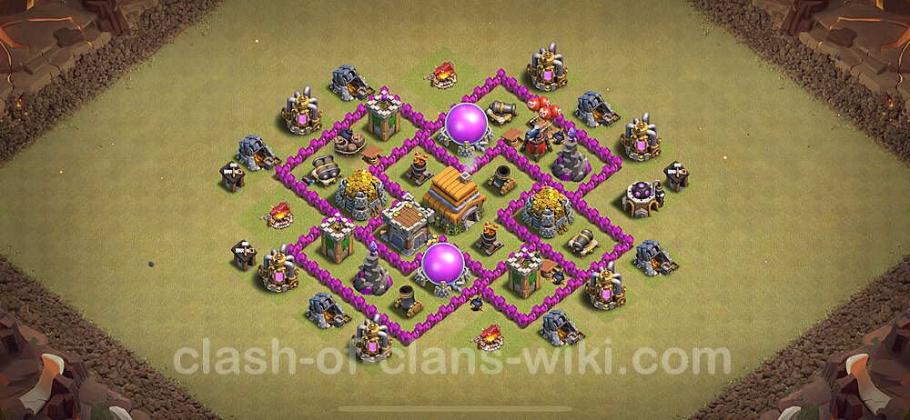 Die Anti 2 Sterne Clan War Base RH6 + Link, Anti Alles 2024 - COC Rathaus Level 6 Kriegsbase (CK / CW), #49
