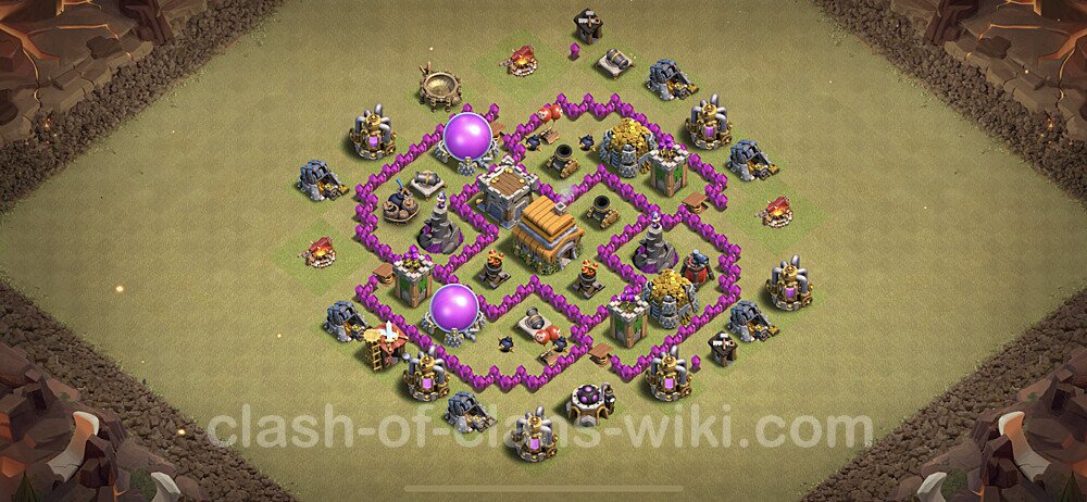 Die Clan War Base RH6 + Link, Anti 3 Sterne - COC Rathaus Level 6 Kriegsbase (CK / CW), #5