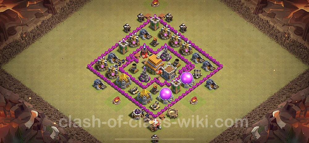 Die Anti 2 Sterne Clan War Base RH6 + Link, Hybrid 2024 - COC Rathaus Level 6 Kriegsbase (CK / CW), #50