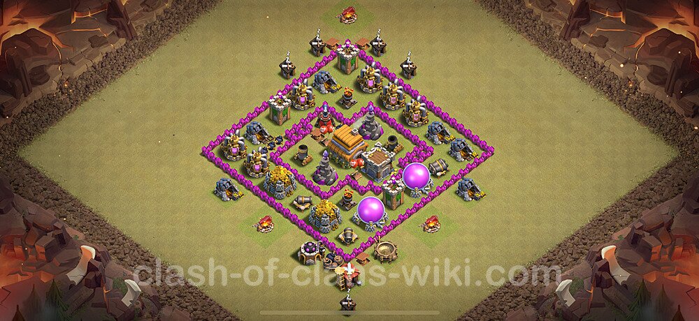 Die Anti 2 Sterne Clan War Base RH6 + Link, Hybrid 2025 - COC Rathaus Level 6 Kriegsbase (CK / CW), #50