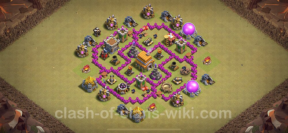 Die Anti 3 Sterne Clan War Base RH6 + Link, Anti Air 2024 - COC Rathaus Level 6 Kriegsbase (CK / CW), #52