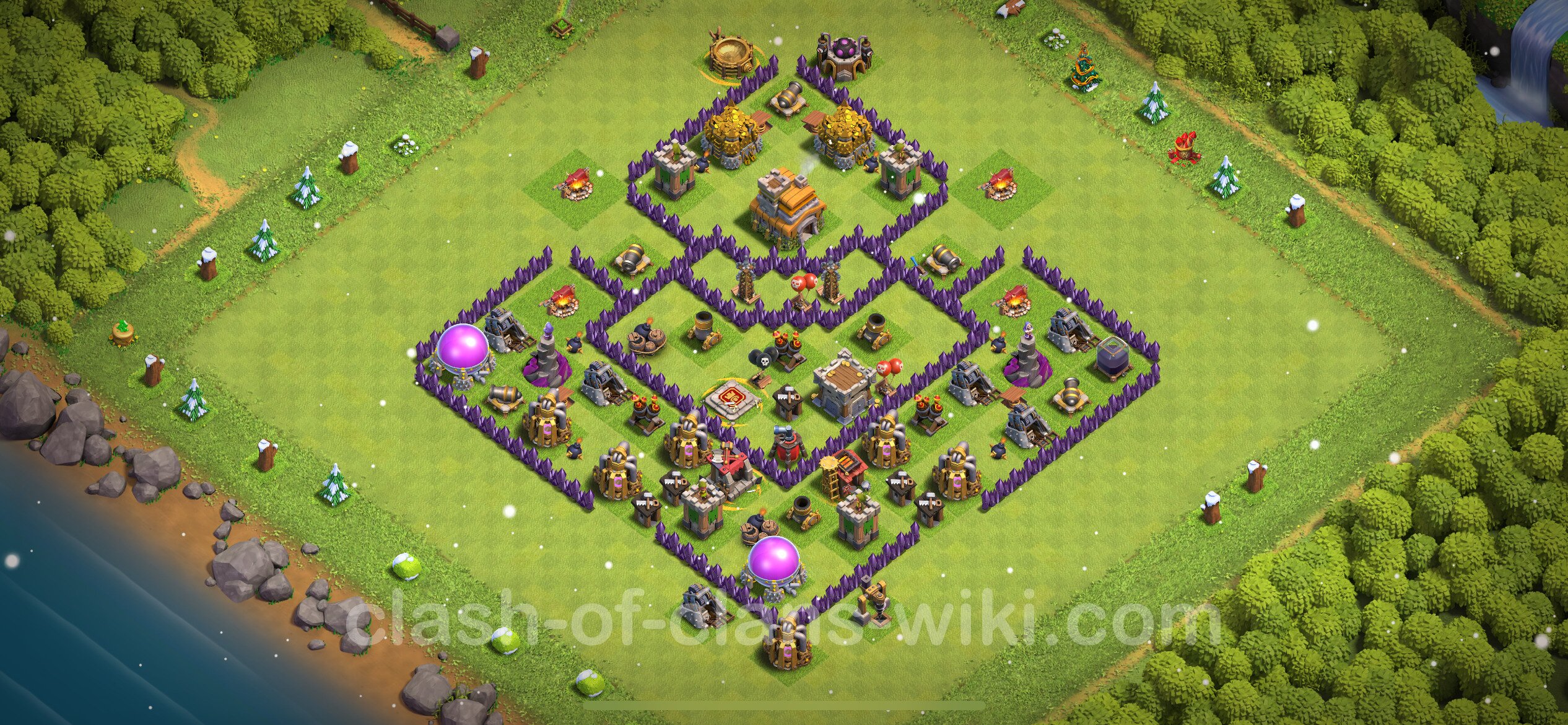 Best Anti 3 Stars Base TH7 with Link, Hybrid 2023 - Town Hall Level 7 Base  Copy, #1005