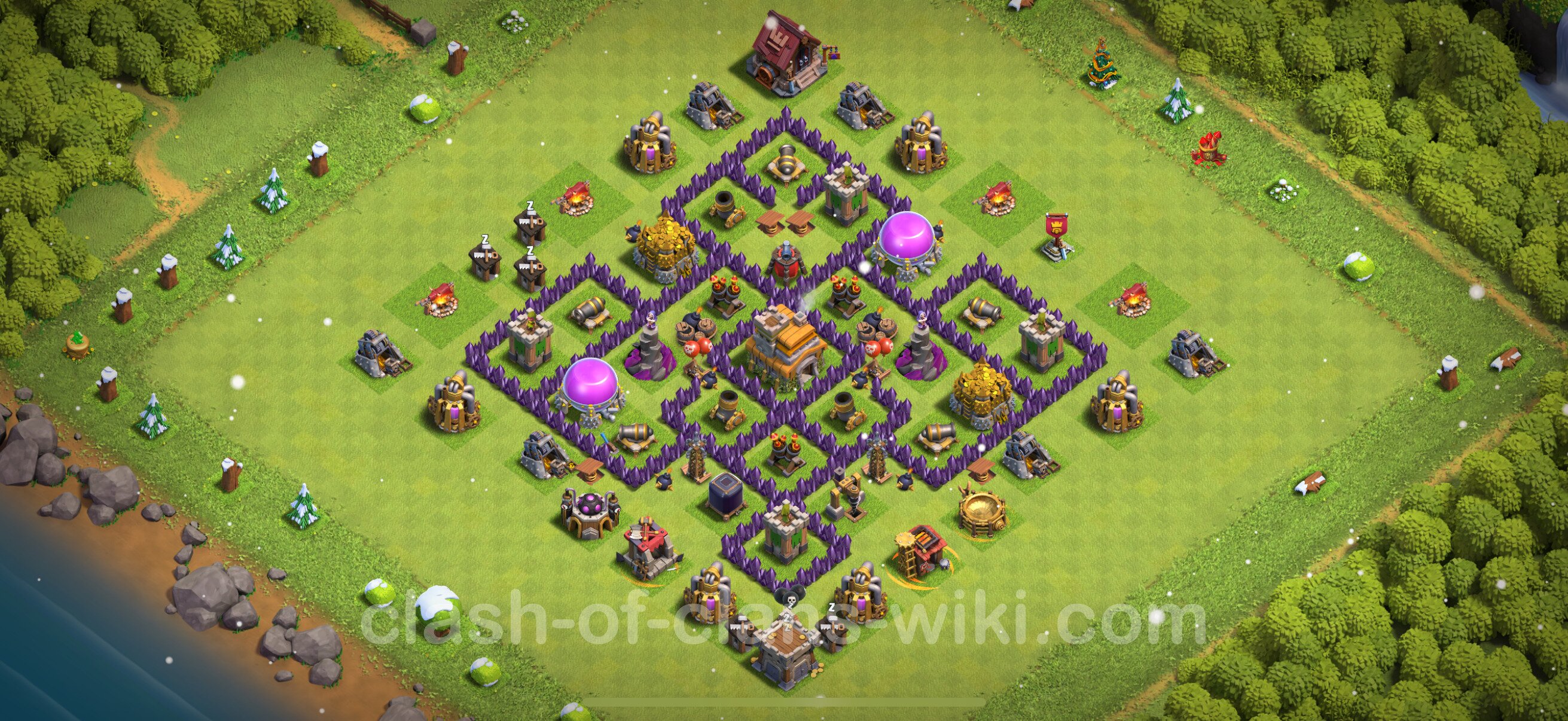 best level 7 town hall defense layout