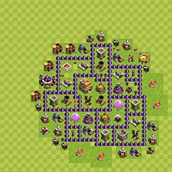 Base plan (layout), Town Hall Level 7 for trophies (defense) (#106)