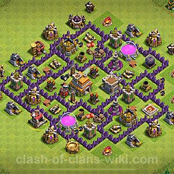 Base plan (layout), Town Hall Level 7 for trophies (defense) (#111)