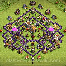 Base plan (layout), Town Hall Level 7 for trophies (defense) (#90)