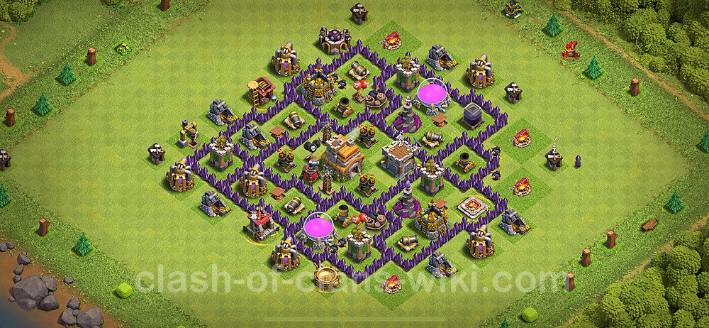 TH7 Trophy Base Plan with Link, Copy Town Hall 7 Base Design 2024, #111