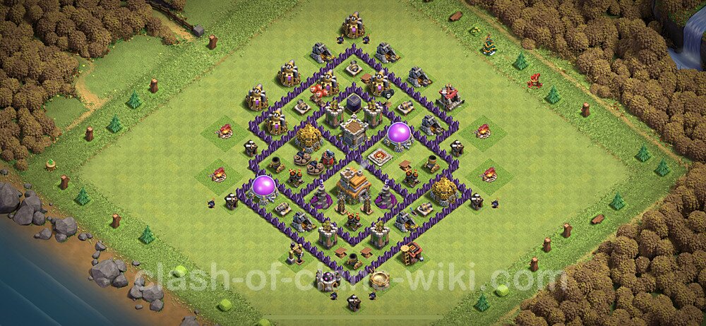 TH7 Trophy Base Plan with Link, Copy Town Hall 7 Base Design 2020, #122