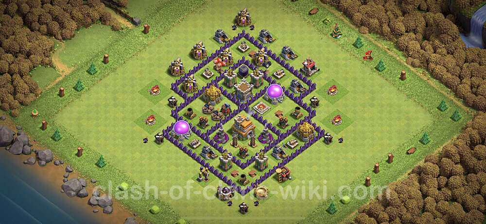 TH7 Trophy Base Plan with Link, Anti 3 Stars, Anti Everything, Copy Town Hall 7 Base Design, #122