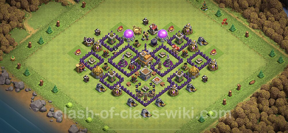 TH7 Anti 3 Stars Base Plan with Link, Anti Everything, Copy Town Hall 7 Base Design, #125