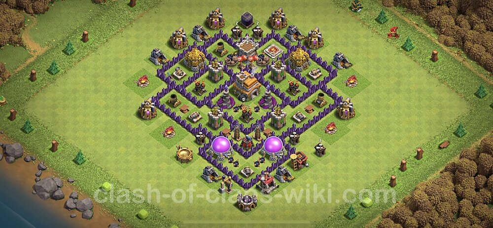 TH7 Anti 2 Stars Base Plan with Link, Copy Town Hall 7 Base Design, #127