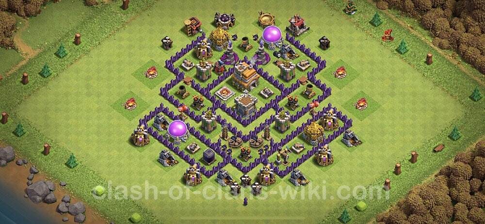 Top TH7 Unbeatable Anti Loot Base Plan with Link, Anti Everything, Copy Town Hall 7 Base Design, #128