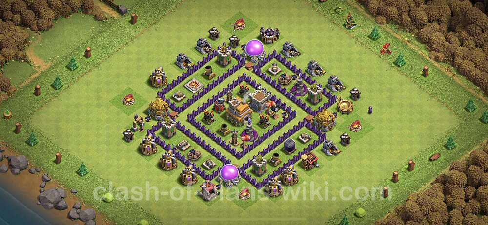 Full Upgrade TH7 Base Plan with Link, Anti 2 Stars, Copy Town Hall 7 Max Levels Design, #130