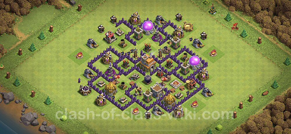 TH7 Trophy Base Plan with Link, Anti Everything, Copy Town Hall 7 Base Design, #131