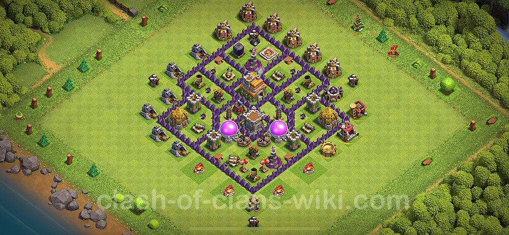 Anti Everything TH7 Base Plan with Link, Copy Town Hall 7 Design 2024, #2136