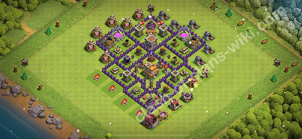 TH7 Anti 2 Stars Base Plan with Link, Copy Town Hall 7 Base Design 2026, #2378