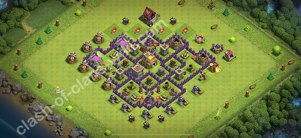 TH7 Anti 3 Stars Base Plan with Link, Anti Everything, Copy Town Hall 7 Base Design 2025, #2379