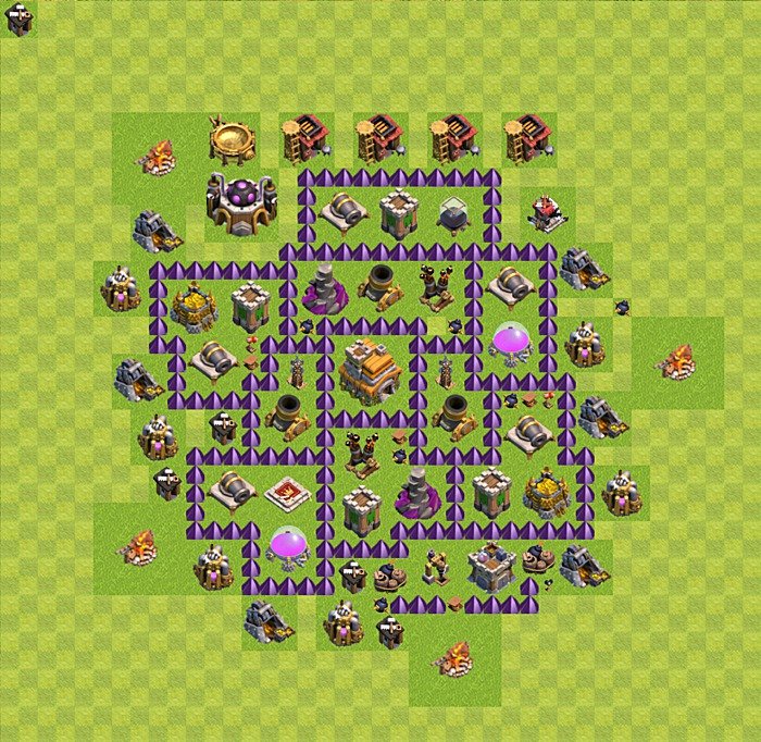 TH7 Trophy Base Plan, Town Hall 7 Base Design, #24