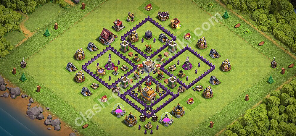 Full Upgrade TH7 Base Plan with Link, Copy Town Hall 7 Max Levels Design 2026, #3420