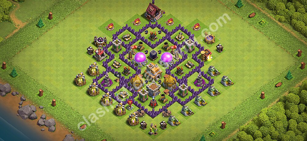 TH7 Trophy Base Plan with Link, Copy Town Hall 7 Base Design 2026, #3538