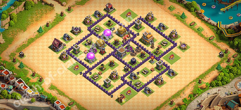 Base Anti Segalanya TH7 dengan Link, Hybrid, Salin Desain Balai Kota 7 2026, #390
