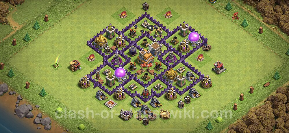 Full Upgrade TH7 Base Plan with Link, Anti Everything, Hybrid, Copy Town Hall 7 Max Levels Design, #393