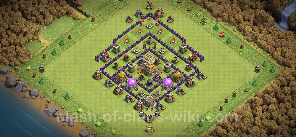 Anti Everything TH7 Base Plan with Link, Hybrid, Copy Town Hall 7 Design, #397