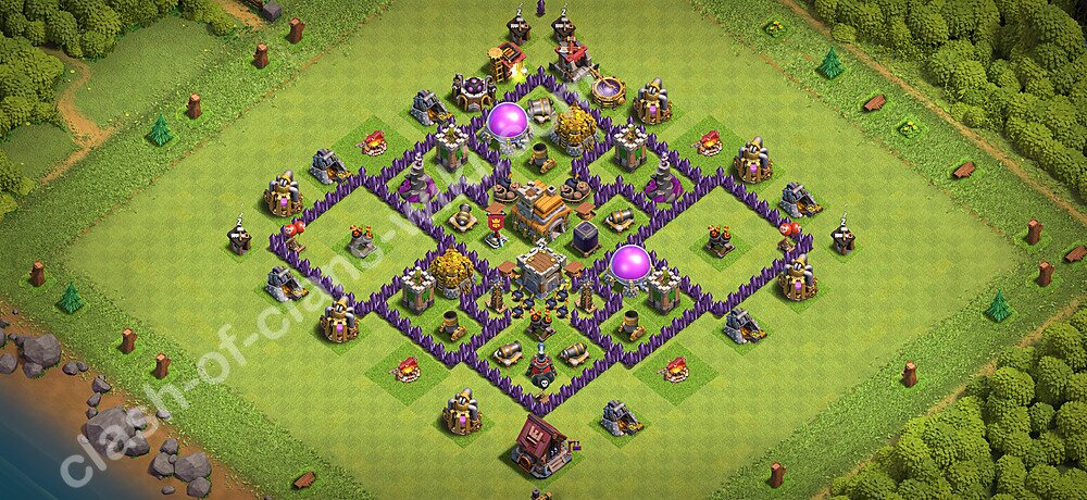 Base Anti Naga TH7 dengan Link, Hybrid, Salin Desain Anti Udara Balai Kota 7 2026, #401