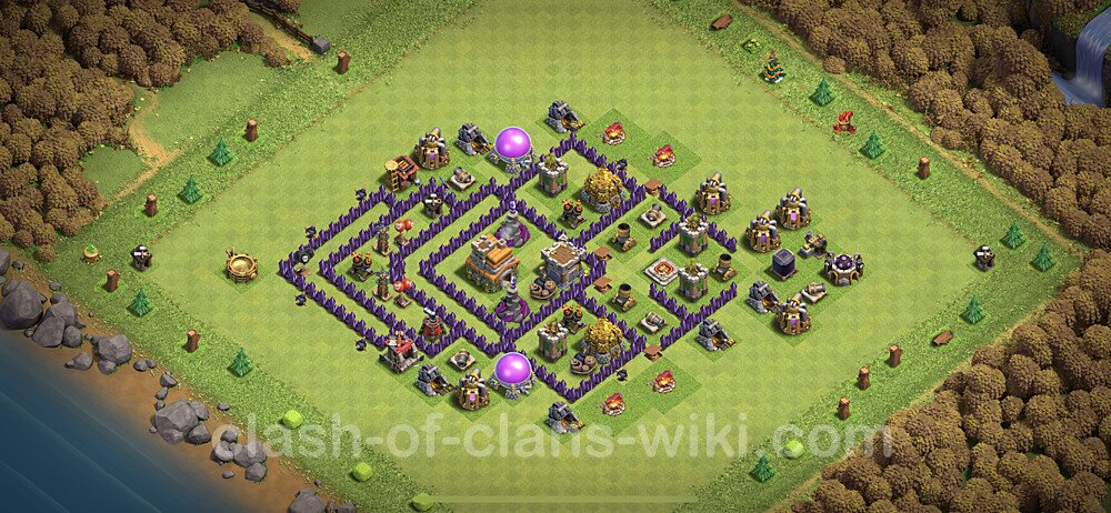 Anti Everything TH7 Base Plan with Link, Anti 3 Stars, Anti Everything, Copy Town Hall 7 Design, #406